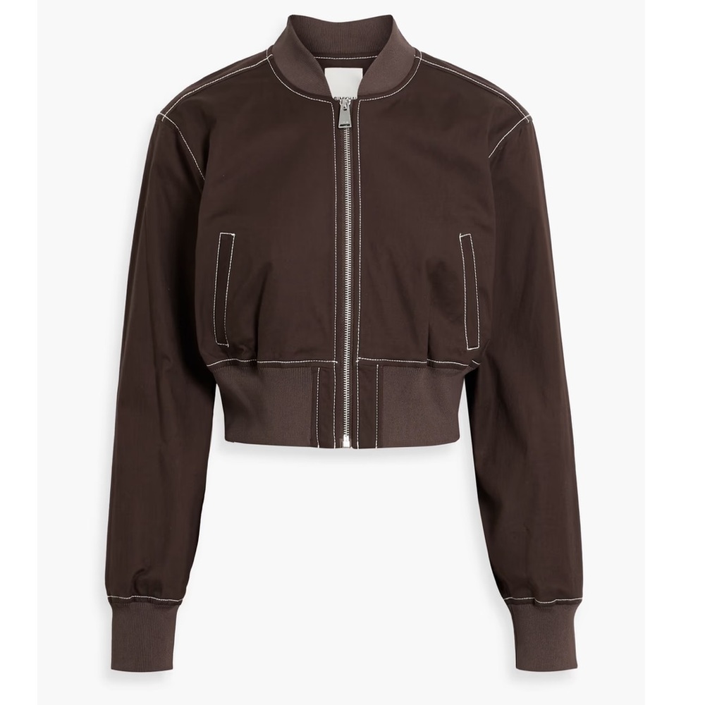 Simkhai Cropped Brown Bomber Jacket